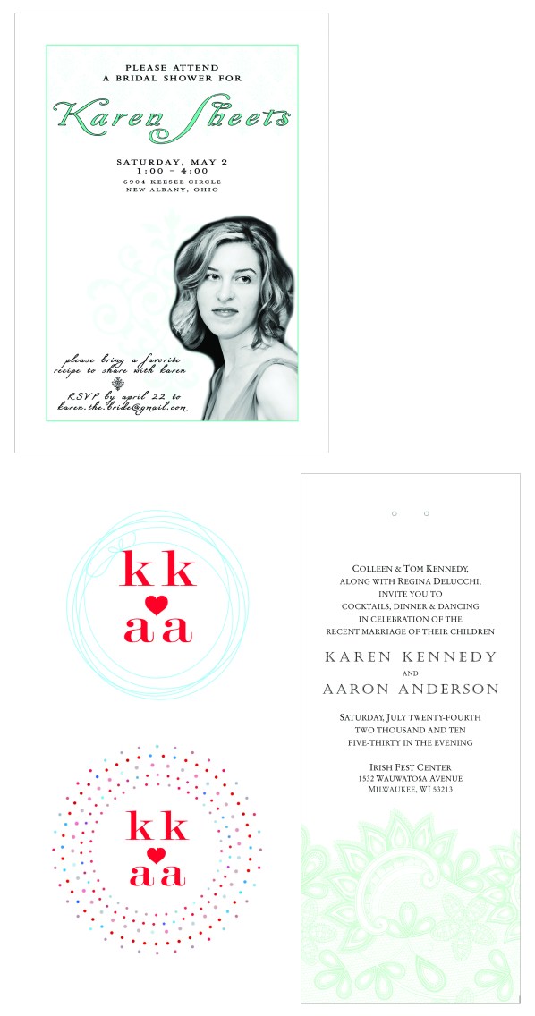 Wedding invitations, shower invitations, monogram design