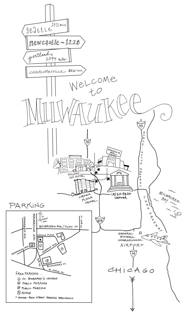 custom-designed hand-drawn wedding map